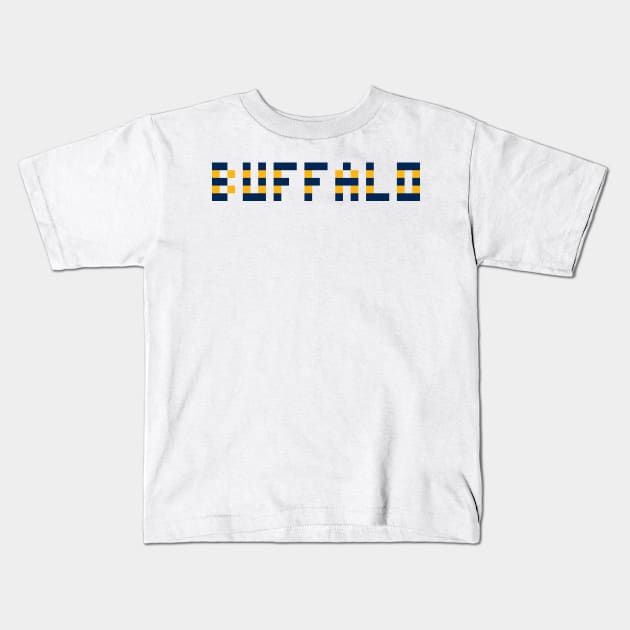 Pixel Hockey City Buffalo 2017 Kids T-Shirt by gkillerb